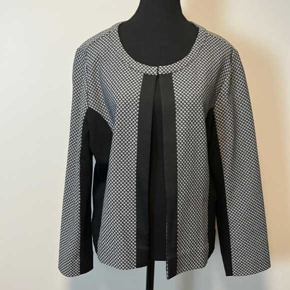 IMNYC Isaac Mizrahi Black/White Blazer Jacket Sz L - Picture 1 of 7